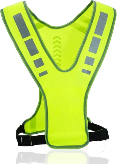 Runqin Reflecterend vest, flexibel instelbaar veiligheidsvest voor fiets, reflecterend vest voor dames en heren, ademend loopvest, reflectoren, kleding, veiligheidsvest voor hardlopen, joggen