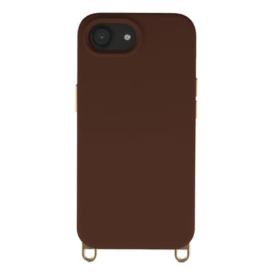Selencia Hoesje - Geschikt voor iPhone 17e / 16e - Rivièra geschikt voor MagSafe Backcover met afneembare haakjes - Choco Brown