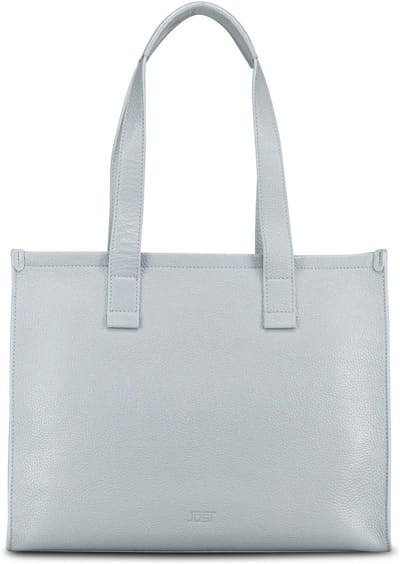 JOST Leren business tas shopper met laptopvak Vika Business Shopper Misty Blue blauwgrijs