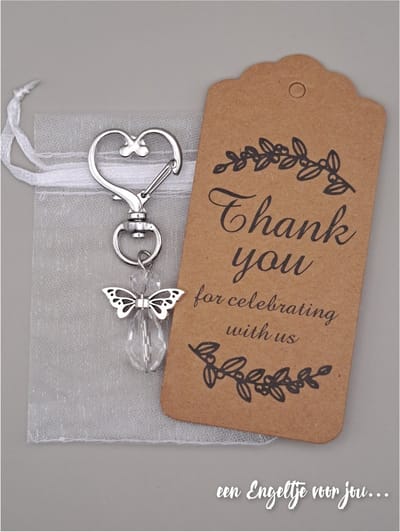 Geluksengeltje - Engeltje - Bedank kaartje - Bruiloft - Thank you kaartje - Geschenkjes - uitdeel cadeautje - Presentje