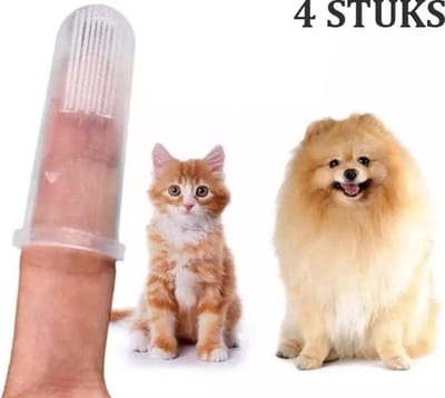 4x Honden Tandenborstel I Tandenborstel Voor De Hond I Vingertandenborstel I Tandverzorging Hond I Tandverzorging Kat I Gebitsverzorging