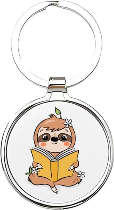 Akyol - Luiaard Sleutelhanger - luiaard - Dierenliefhebbers - sloth - zoogdier - dieren - slapen - dierentuin - safari - schattige sleutelhanger - slaapkop - sleutelhanger voor dierenliefhebbers - jungle - Boomdieren - 4 x 7,5 CM