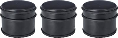 Deurstopper - 3x - rond - RVS - mat zwart - 9 x 9 x 7.5 cm - 1 kilo gewicht