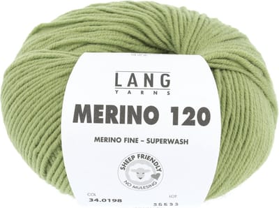 Lang Yarns Merino 120 - 198 limoen - Merinowol Garen
