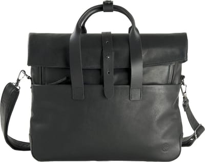 HAROLD'S Leren schoudertas laptoptas met laptopvak Mount Businessbag Black zwart
