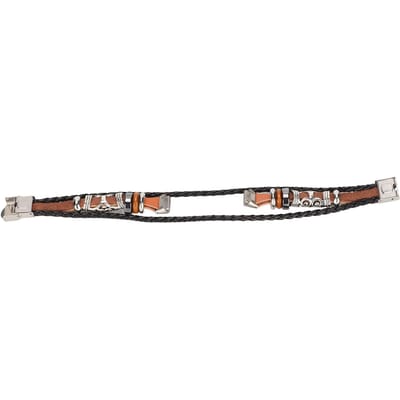 Bracelet de Montre Connectée Cuir Remplacement Bracelet Poignet Style Ethnique Vintage pour Fitbit Luxe Marron marron