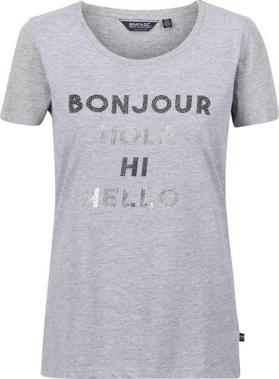 Het Regatta Filandra VI T-shirt met korte mouwen - dames - Coolweave - katoen - Zilver