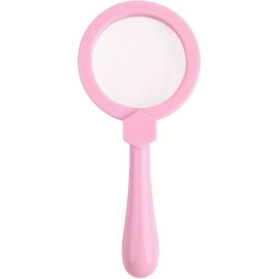Loupe à main 3X avec clarté améliorée par la couleur, poignée ergonomique rose - Sans pile pour l'observation des insectes en extérieur rose chaud