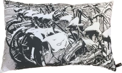 MA-FEELING Sierkussen Bikes (Grijs, 60x40 cm) - Uniek cadeau - Handgemaakt - Duurzaam
