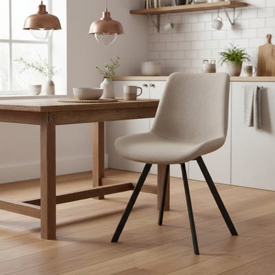 BLACKCOLORS Moderne draaibare eetkamerstoelen met stoffen bekleding en metalen poten (set van 2) - Twee kleuren