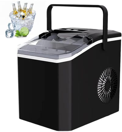 Draagbare IJsblokjesmachine - Snelle IJs Maker - Thuisgebruik Keuken - Slimme Reiniging Knop - 13 Liter Tank - Zwart