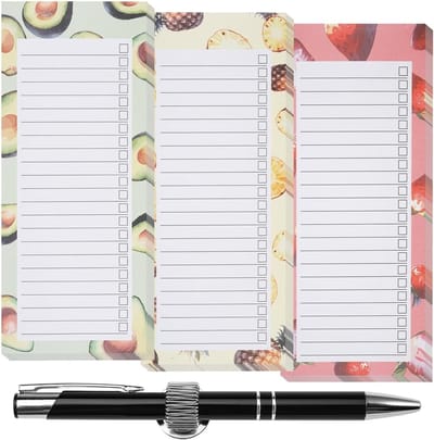 Set van 3 Magnetische Notitieblokken met 1 Magnetische Pennenhouder voor Thuis en Kantoor