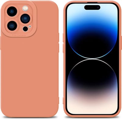 Cadorabo Hoesje geschikt voor Apple iPhone 14 PRO in FLUID LICHT ORANJE - Beschermhoes gemaakt van flexibel TPU silicone Cover Fluid Case