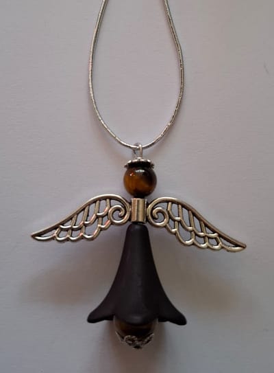 Kerstengel Boomversiering "Tijgeroog Goud"