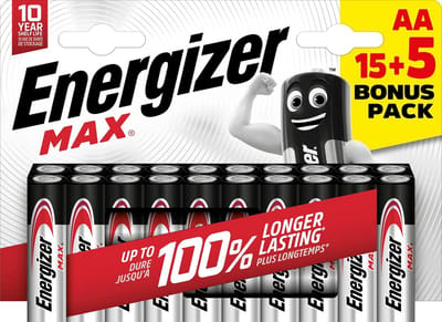 Alkaline Batterijen - AA Mignon - Apparaten Voeden - 50% Meer Vermogen - 20 Stuks - Zilver