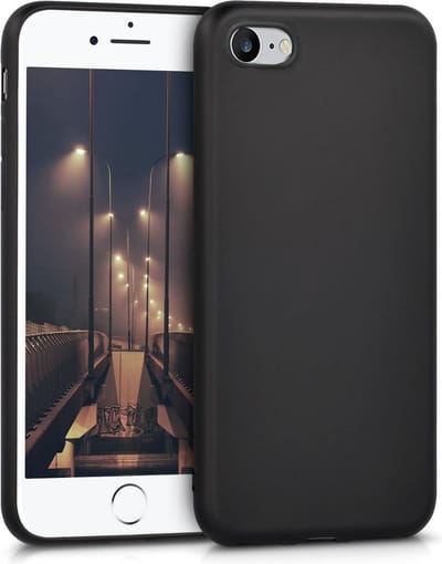 kwmobile telefoonhoesje geschikt voor Apple iPhone SE (2022) / iPhone SE (2020) / iPhone 8 / iPhone 7 - Hoesje voor smartphone - Back cover in metallic zwart