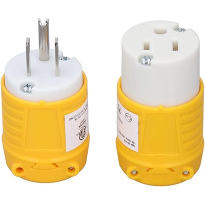 NEMA 5 15P Stekker en NEMA 5 15R Stopcontact Set Elektrische Stekker Connector Vervanging voor Kamperen of RV white