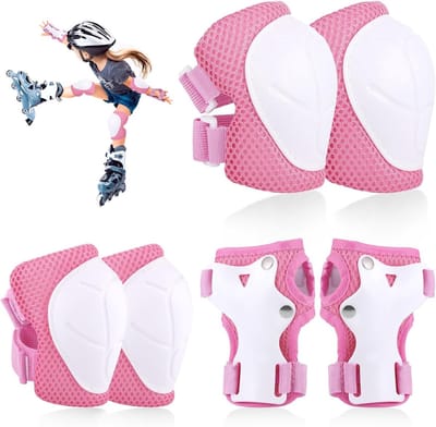 Beschermingsset voor kinderschaatsen - Schaatsbescherming - Geschikt voor kinderen van 3 tot 8 jaar - 6-delige set - Beschermingsset voor inline skates