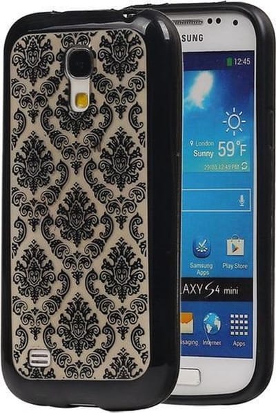 Zwart Brocant TPU back case cover hoesje voor Samsung Galaxy S4 Mini