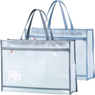 A3 Kunst Portfolio Tas - Waterdichte Draagtas voor Kunstwerken, Transparante Organizer met Rits en Handvat, Ideaal voor Posters en Tekeningen