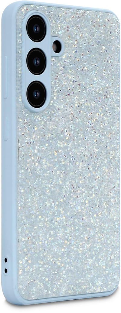 Hoesje Geschikt voor Samsung Galaxy A17 5G - Blauw - Casemania Diamant Glitter Back Cover