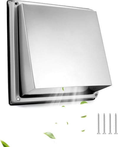 Rond ventilatierooster 125 mm RVS met terugslagklep voor binnen en buiten