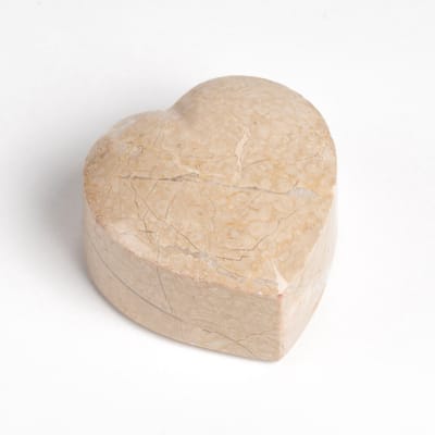 Marmeren Hart Urn Mini 100 ml Beige - Urn voor Menselijke As - Crematie Urn voor As Volwassenen - Dieren Urn voor As Crematie - Urn Hond - Urn Kat