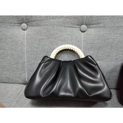 Parel Pols Wolk Tas Niche Ontwerp Temperament High-end Parelmoerwit Geplooid Klein Tasje Crossbody Tas Dames black