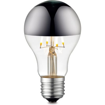 Home Sweet Home - Moderne LED Lichtbron chroom - 6/6/10cm - A60 4W 350lm 3000K - warm wit licht- geschikt voor E27 fitting