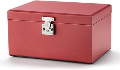 Juwelendoos Juwelenkistje - Sieraden organizer - Sieraden opbergen - Met spiegel - 36 x 26 x 21 cm - Rood