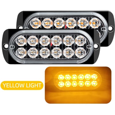 Autowaarschuwingslicht Autoverlichtingsmontage Autovrachtwagen Noodverlichting Zijlamp 12 LED Auto-styling Signaallamp LED Waarschuwingslicht black