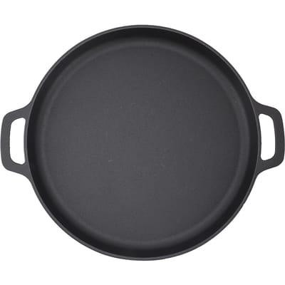 Poêle à Crêpes Plate Antiadhésive Chauffage Uniforme Fonte Épaissie Poêle Plate à Crêpes pour 35cm / 13.8in