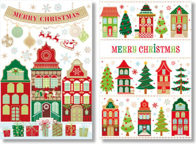 MGPcards - 2 doosjes à 10 Luxe dubbele wenskaarten - Kerst - Foliebewerking - Witte envelop - 10.5 x 16 cm - 2 Motieven per doosje