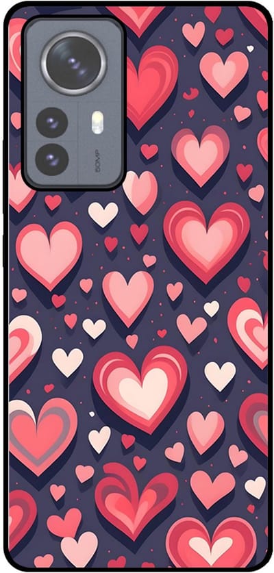 Smartphonica Telefoonhoesje Geschikt voor Xiaomi 12 Pro met Hartjes Opdruk - TPU Backcover Case With Heart Design geschikt voor Xiaomi 12 Pro