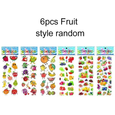 6/12/24 stuks 3D Bellensticker Fruit en Groenten Diverse Stijlen Herbruikbare Kindersticker Speelgoed Verjaardagscadeau voor Jongens Meisjes TMZ