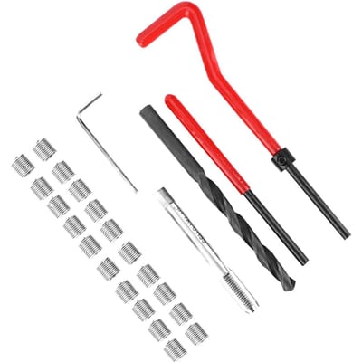 25 Delen Draadreparatieset Roestvrij Staal Gedraaide Boor Sleutel Schroefdraadbus Tap Invoeggereedschap M7x1 gray