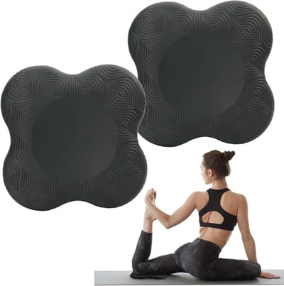 Set van 2 Yoga Knieschijven, Antislip Yoga Mat, 20 x 20 cm, Draagbare Knieschijven voor Yoga, Kniebescherming, Pilates en Gymnastiek