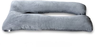 Bananair - Zwangerschapskussen - Afneembare fluwelen hoes - U-vorm - Body pillow - 140x80cm - Grijs