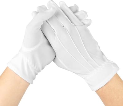 Paradehandschoenen Witte Katoenen Kostuumhandschoenen - Formele Handschoenen - Dunne Handschoenen - 1 Paar - Drukknopen - Comfortabele Pasvorm