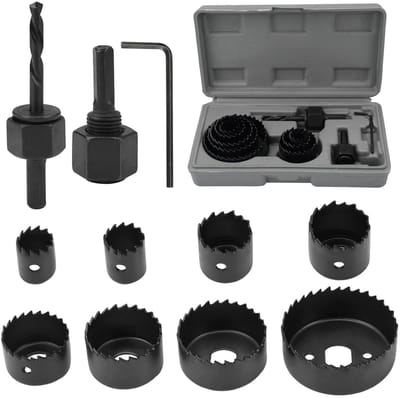 Hole Zaag Set - 11 Stukken - 19 mm-64 mm - Circulaire Zaag - Boor Bit Set - Carbon Staal - Versterkte Plaat