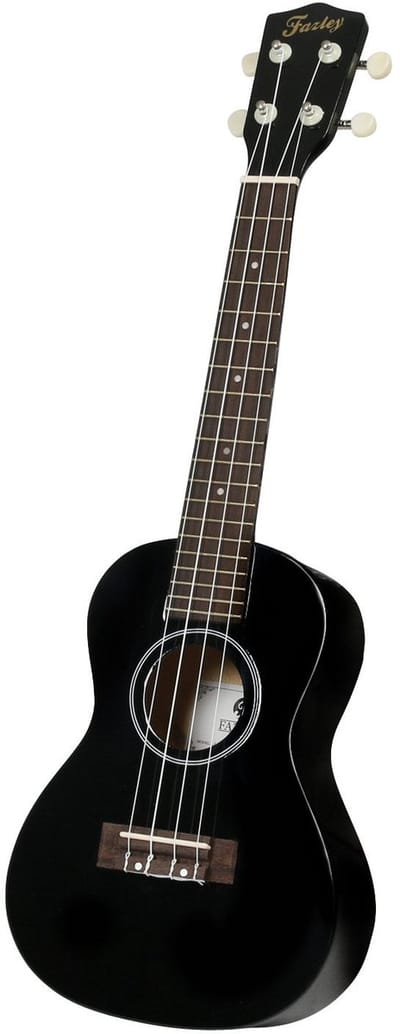 Concert ukelele - Met gratis lessen - Fazley K23B-W - Zwart