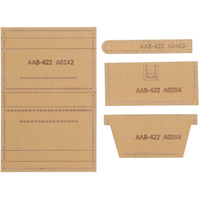 4 Pièces Porte-Cartes Modèle Acrylique DIY Fait Main Moule de Dessin de Motif Cuir Artisanat brown