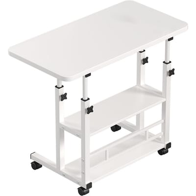 Nachtkastje met Wielen 3-laags Planken Variabele Hoogte Ergonomisch Mobiel Nachtkastje Laptoptafel voor