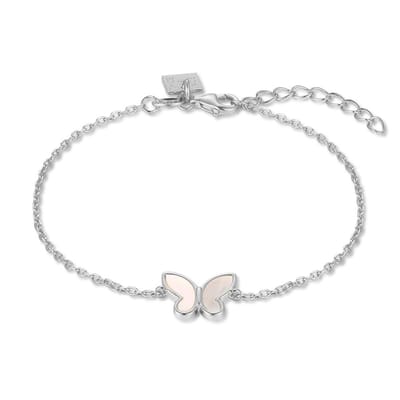 Twice As Nice Armband in zilverkleurig zilver met vlinder Zilverkleurig 16cm+3cm