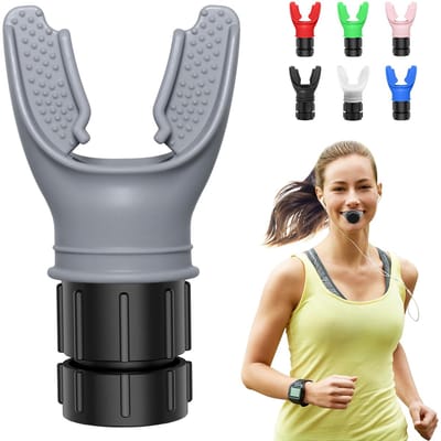 Dailygoody - Oxyfit Longentrainer - Ademtrainer voor Longen - Verhoog je Uithoudingsvermogen - Grijs - Adem Fitness Oefenapparaat - Ideaal voor Duurtr