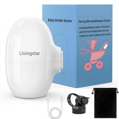 Livingstar® Baby Rocker 2.0 - 2026 model - Baby Rocker voor Kinderwagen - Babywipstoel - Baby Swing - Automatisch Schommelen - Incl. Reistas & USB kabel