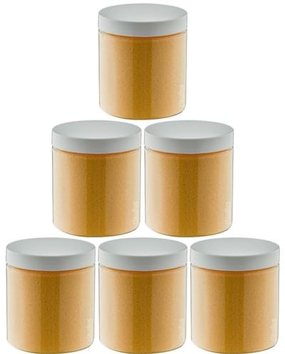 Scrubzout Appel-kaneel - 300 gram - Pot met witte deksel - set van 6 stuks - Hydraterende Lichaamsscrub