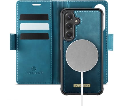 Solidenz hoesje – Geschikt voor Samsung Galaxy S26 Plus – Luxe 2-in-1 Hoesje geschikt voor MagSafe – Afneembare case – Blauw