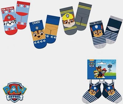 4 paar Paw Patrol BABY sokjes maat  0/6 maanden