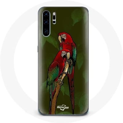 Coque - Huawei - P30 - Souple - Rouge - Pionus Perroquet rouge